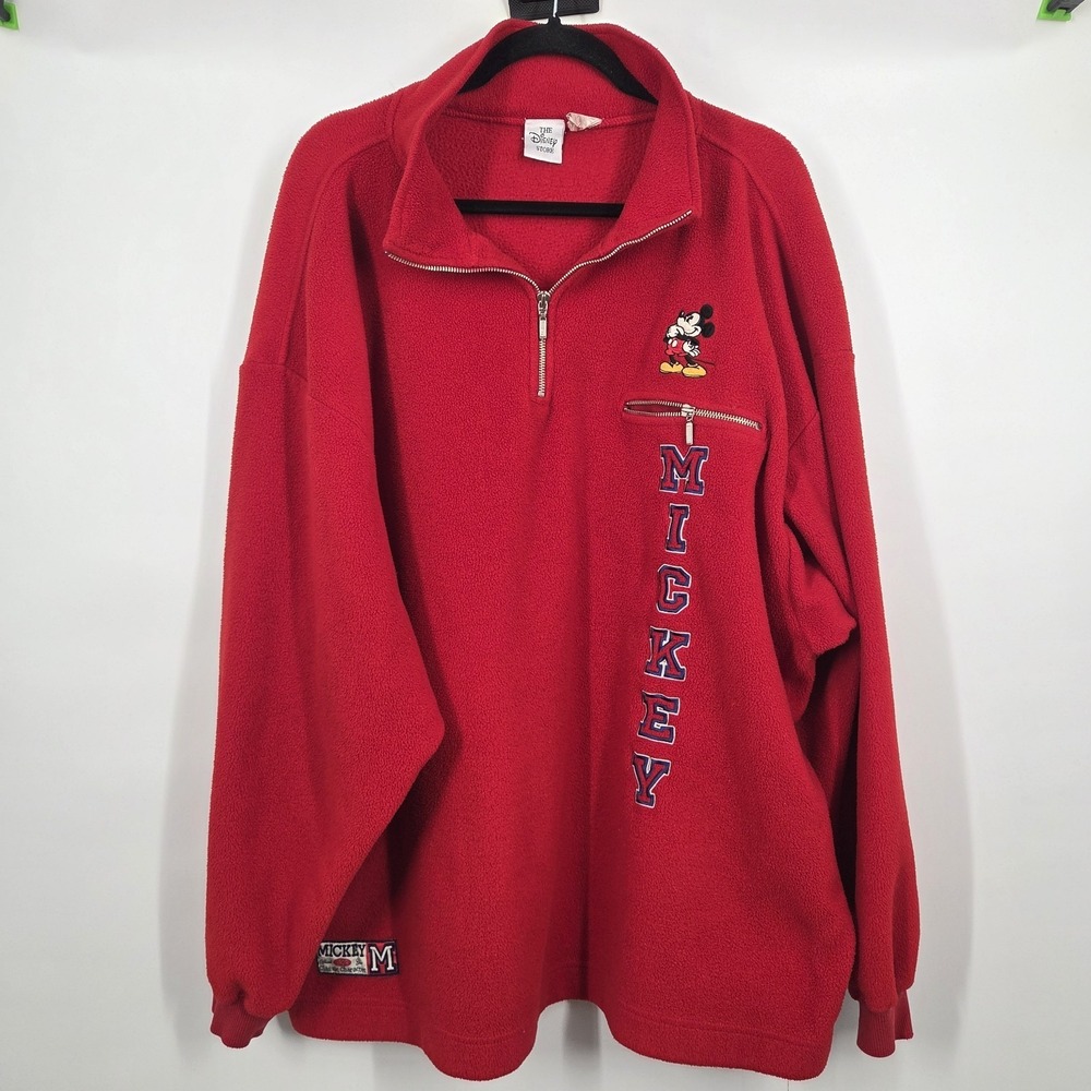 MICKEY Official 1928 Gear Classic Character Red Zippered Collar Pull Over 2XL